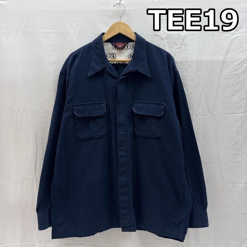 古着 USED シャツ、ブラウス 長袖 TEE19 ティーナインティーン 起毛コットン オープンカラー ボックス シャツ 長袖 XL 紺 / ネイビー / navy メンズ USED 古着 中古 50167934