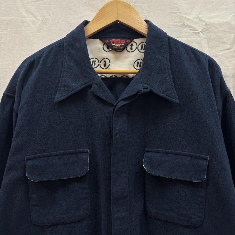 古着 USED シャツ、ブラウス 長袖 TEE19 ティーナインティーン 起毛コットン オープンカラー ボックス シャツ 長袖 XL 紺 / ネイビー / navy メンズ USED 古着 中古 50167934