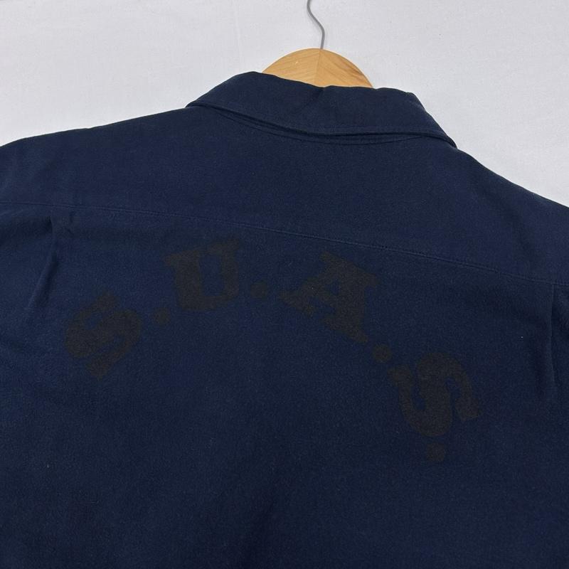 古着 USED シャツ、ブラウス 長袖 TEE19 ティーナインティーン 起毛コットン オープンカラー ボックス シャツ 長袖 XL 紺 / ネイビー / navy メンズ USED 古着 中古 50167934