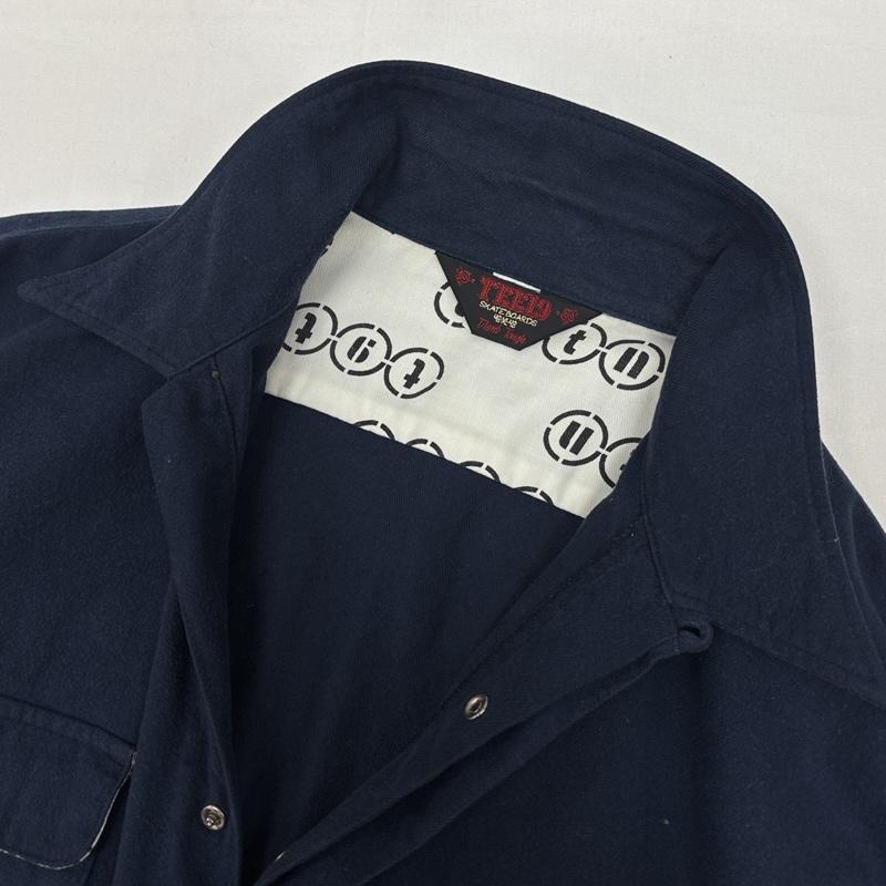 古着 USED シャツ、ブラウス 長袖 TEE19 ティーナインティーン 起毛コットン オープンカラー ボックス シャツ 長袖 XL 紺 / ネイビー / navy メンズ USED 古着 中古 50167934