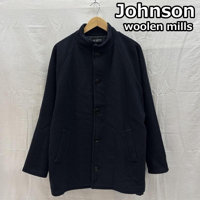 ジョンソン ウーレン ミルズ Johnson Woolen Mills ジャケット、上着 ジャンパー、ブルゾン ウール ジャケット スタンドカラー - 紺 / ネイビー / navy メンズ USED 古着 中古 50167936