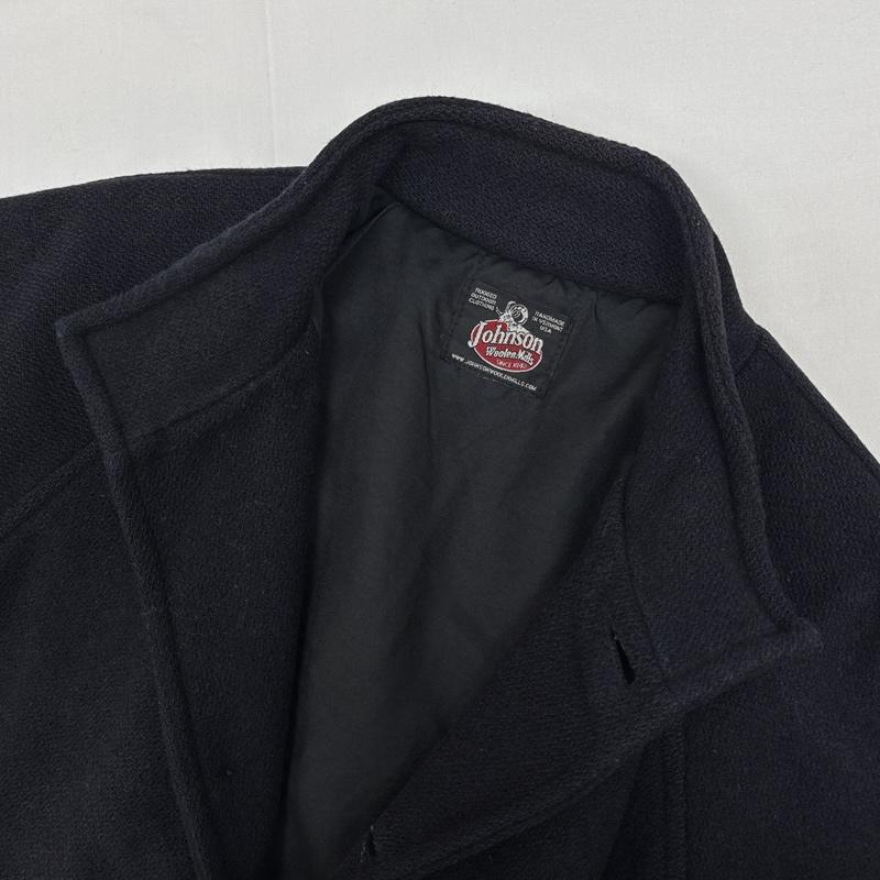 ジョンソン ウーレン ミルズ Johnson Woolen Mills ジャケット、上着 ジャンパー、ブルゾン ウール ジャケット スタンドカラー - 紺 / ネイビー / navy メンズ USED 古着 中古 50167936
