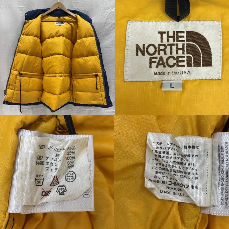 ザノースフェイス THE NORTH FACE ジャケット、上着 ダウンジャケット 80年代 ビンテージ USA製 茶タグ ダウン ジャケット 80s VINTAGE L 紺 / ネイビー / navy メンズ USED 古着 中古 50167937