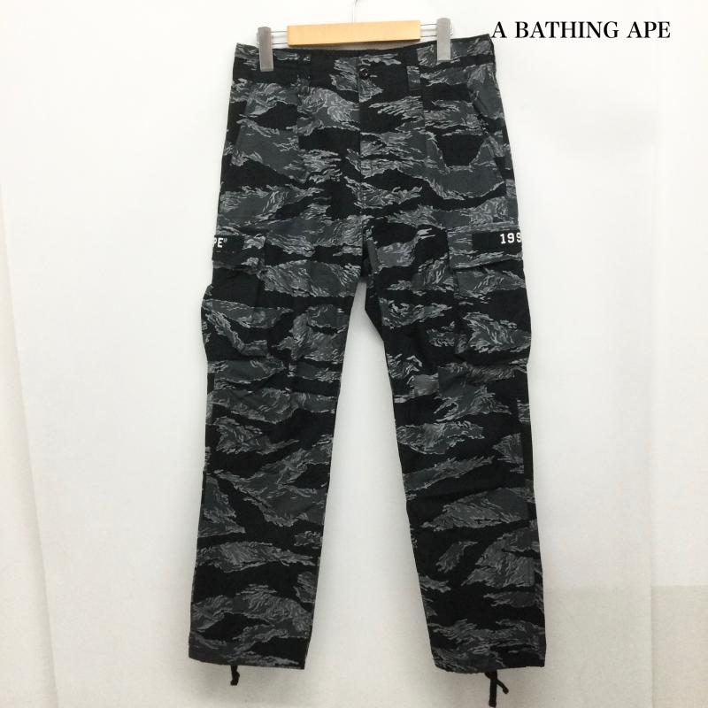 アベイシングエイプ A BATHING APE パンツ ワークパンツ、ペインターパンツ A BATHING APE タイガーカモ カーゴパンツ コットン カモフラ 001PTI701002F S カモフラージュ柄・迷彩 黒 / ブラック / black メンズ USED 古着 中古 50167942