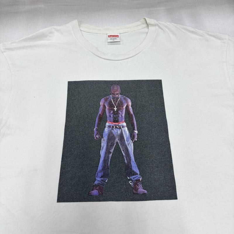 シュプリーム Supreme Tシャツ 半袖 2PAC グラフィックフォトプリント 半袖 Tシャツ XL プリント 白 / ホワイト / white X 黒 / ブラック / black メンズ USED 古着 中古 50167948