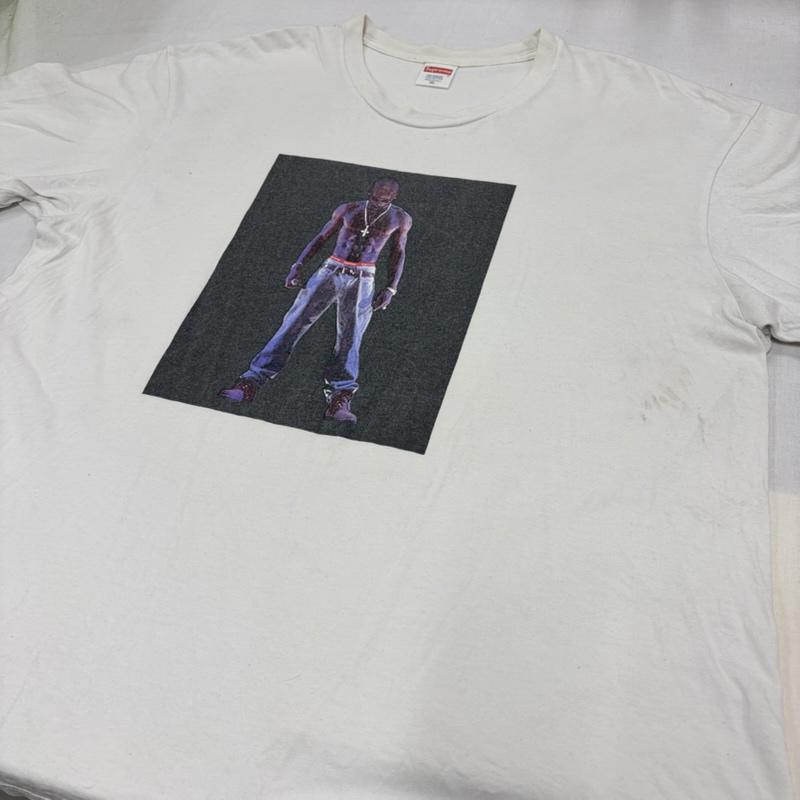 シュプリーム Supreme Tシャツ 半袖 2PAC グラフィックフォトプリント 半袖 Tシャツ XL プリント 白 / ホワイト / white X 黒 / ブラック / black メンズ USED 古着 中古 50167948