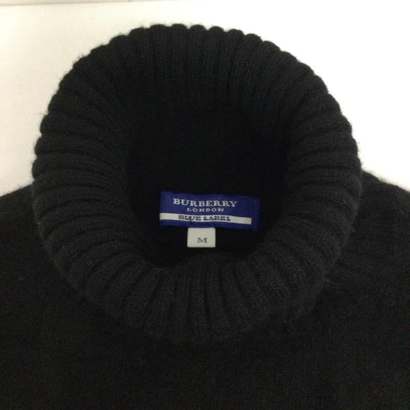 バーバリー・ブルーレーベル BURBERRY BLUE LABEL ニット、セーター 半袖 burberry blue label FBF61-573 ニット　ウール　カシミア　タートル M ワンポイント 黒 / ブラック / black レディース USED 古着 中古 50167953