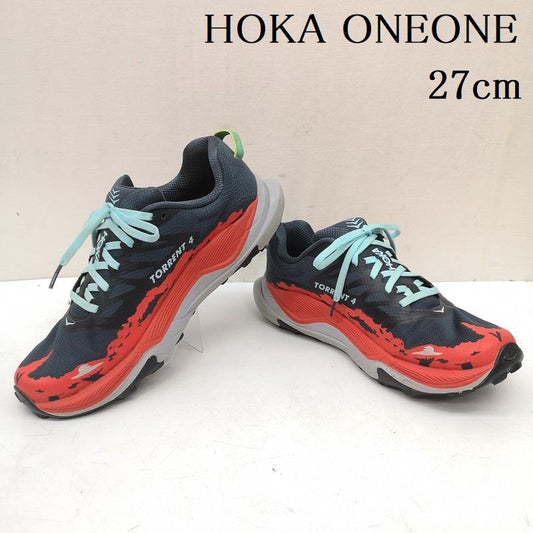ホカ オネオネ HOKA ONEONE スニーカー スニーカー 1155115-SSC TORRENT 4 トレント トレイル ランニング シューズ 27.0cm 紺 / ネイビー / navy メンズ USED 古着 中古 50167954