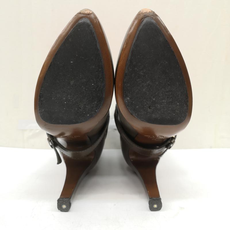 エトロ ETRO ブーツ ブーティ Leather Harness Platform レザー ハーネス プラットフォーム ハーネスベルト レザー 2way 24.0cm カーキオリーブ / カーキオリーブ / レディース USED 古着 中古 50167957