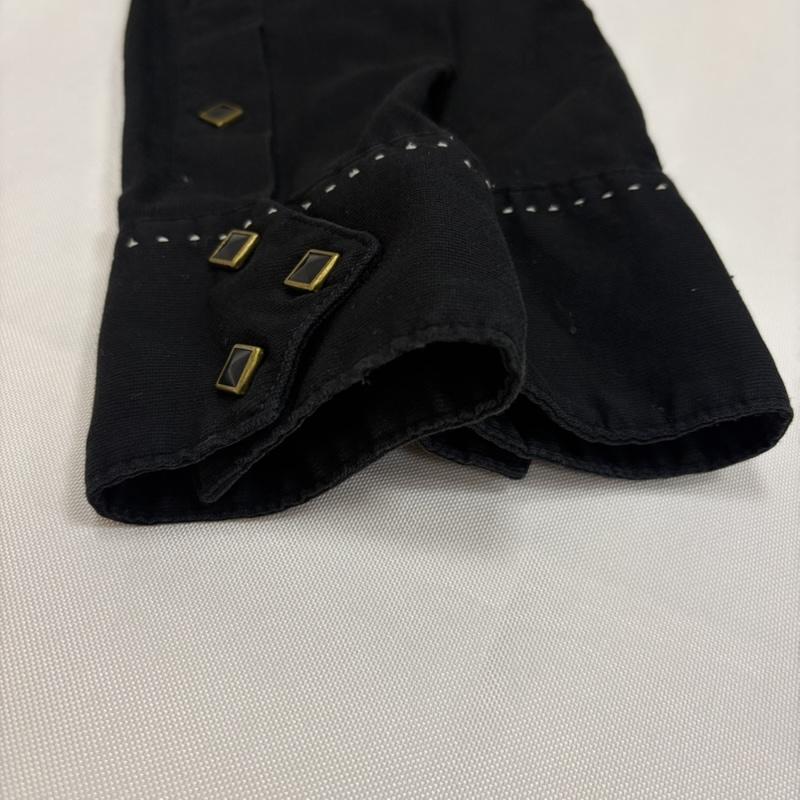 ＵＳフルギ US古着 シャツ、ブラウス 長袖 USA製 70s 80s Rockmount Ranch Wear ウエスタン シャツ ダイヤモンド スナップ ステッチワーク - 無地 黒 / ブラック / black メンズ USED 古着 中古 50167974