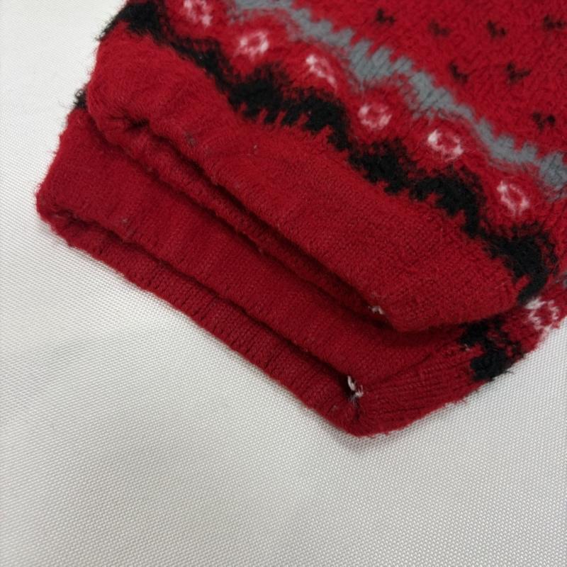 古着 USED パーカー 長袖 ニット ジップ パーカー フォークロア柄 アルパカ ノルディック red - ノルディック柄 赤 / レッド / red メンズ USED 古着 中古 50167977