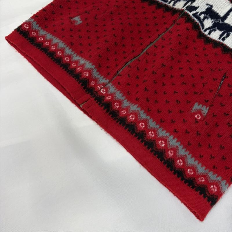古着 USED パーカー 長袖 ニット ジップ パーカー フォークロア柄 アルパカ ノルディック red - ノルディック柄 赤 / レッド / red メンズ USED 古着 中古 50167977