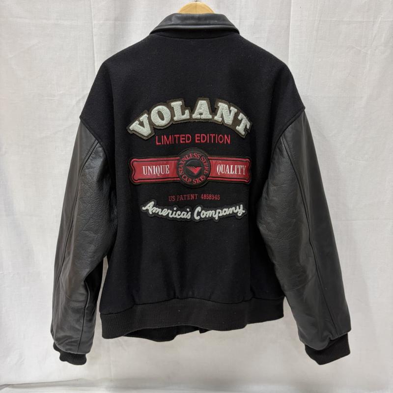 古着 USED ジャケット、上着 ジャンパー、ブルゾン CANADA製 VOLANTロゴ スタジアムジャケット レターマンジャケット クラブジャケット black L L ロゴ、文字 黒 / ブラック / black メンズ USED 古着 中古 50167979