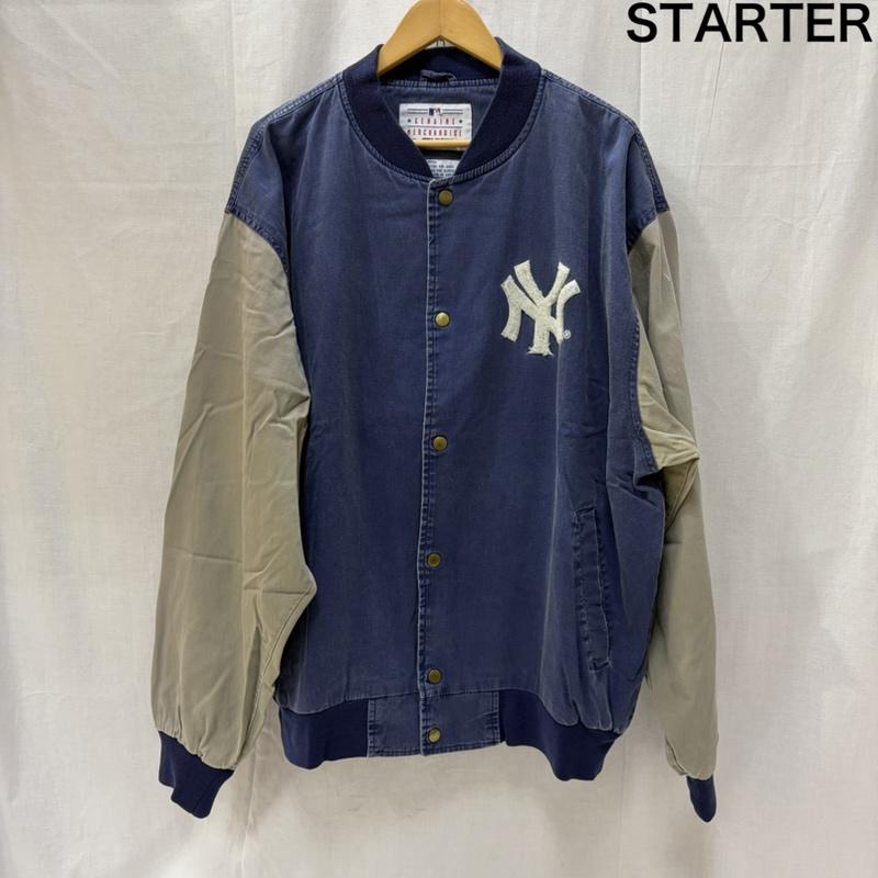 スターター STARTER ジャケット、上着 ジャンパー、ブルゾン 90s Korea製 NEWYORK YANKEES デニムスタジャン XL 内側ペイズリー XL ロゴ、文字 インディゴ / インディゴ / Indigo X 灰 / グレー / gray メンズ USED 古着 中古 50167981
