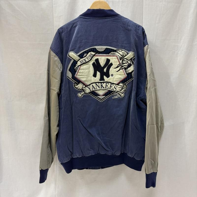 スターター STARTER ジャケット、上着 ジャンパー、ブルゾン 90s Korea製 NEWYORK YANKEES デニムスタジャン XL 内側ペイズリー XL ロゴ、文字 インディゴ / インディゴ / Indigo X 灰 / グレー / gray メンズ USED 古着 中古 50167981