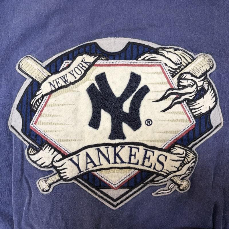 スターター STARTER ジャケット、上着 ジャンパー、ブルゾン 90s Korea製 NEWYORK YANKEES デニムスタジャン XL 内側ペイズリー XL ロゴ、文字 インディゴ / インディゴ / Indigo X 灰 / グレー / gray メンズ USED 古着 中古 50167981