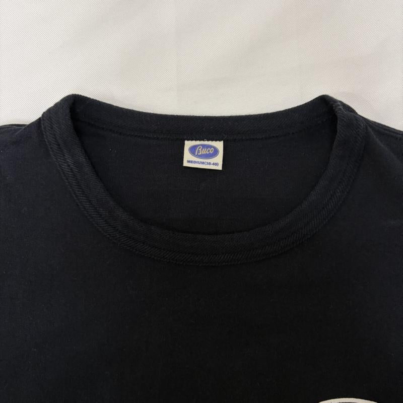 ブコ BUCO Tシャツ 長袖 L/S TEE RIDING TOGS black M M ロゴ、文字 黒 / ブラック / black X 白 / ホワイト / white メンズ USED 古着 中古 50167982