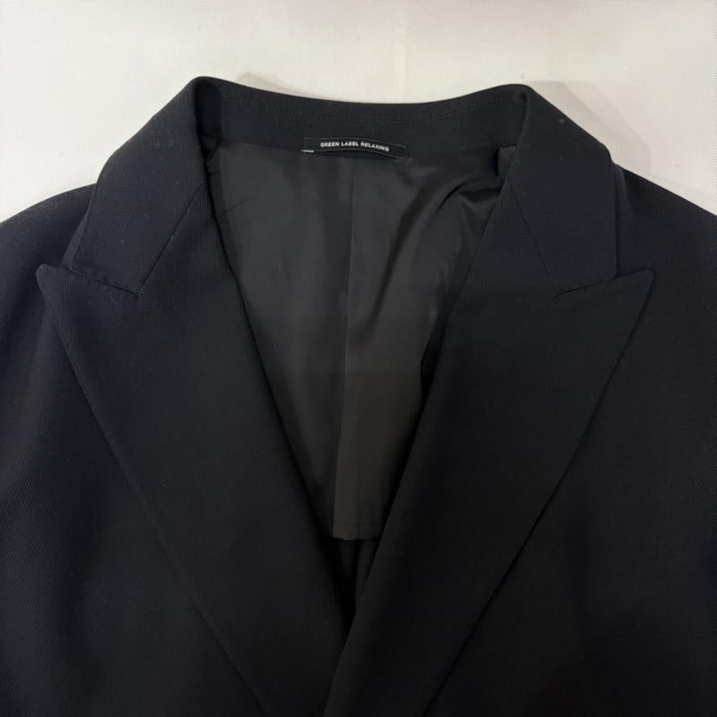 グリーンレーベルリラクシング green label relaxing スーツ パンツスーツ ダブルボタンジャケット 2タックパンツ セットアップ 2点セット black M M 無地 黒 / ブラック / black メンズ USED 古着 中古 50167988