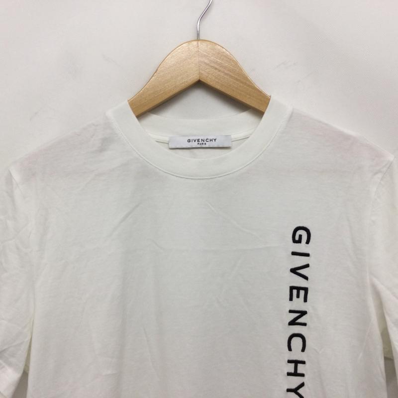 ジバンシィ GIVENCHY Tシャツ 半袖 ロゴ刺繍 SLIM FIT 半袖Tシャツ BM70LV3002 S ロゴ、文字 白 / ホワイト / white X 黒 / ブラック / black メンズ USED 古着 中古 50167990