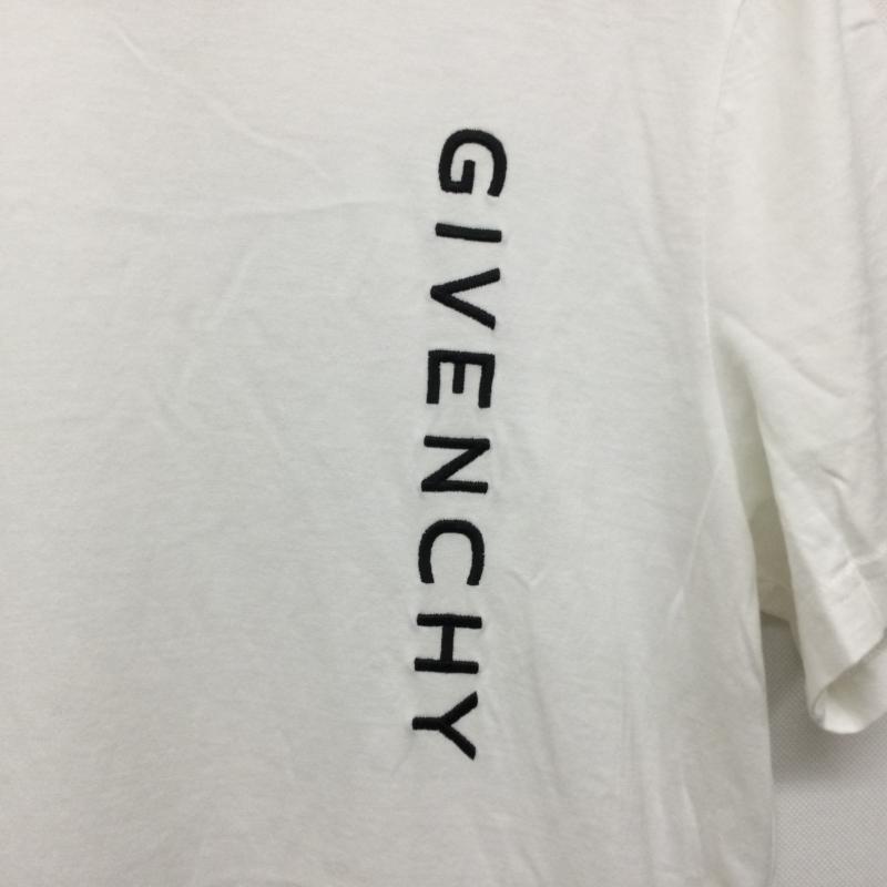 ジバンシィ GIVENCHY Tシャツ 半袖 ロゴ刺繍 SLIM FIT 半袖Tシャツ BM70LV3002 S ロゴ、文字 白 / ホワイト / white X 黒 / ブラック / black メンズ USED 古着 中古 50167990