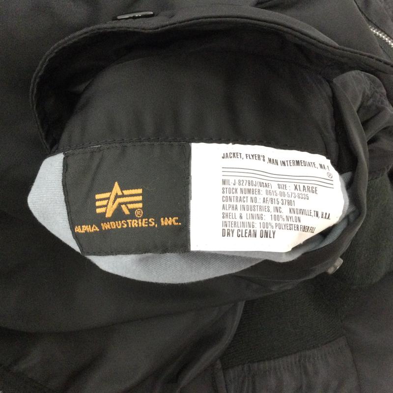 アルファ インダストリー Alpha Industries ジャケット、上着 フライトジャケット 20004-201 MA-1 フライトジャケット XL 無地 黒 / ブラック / black メンズ USED 古着 中古 50167992
