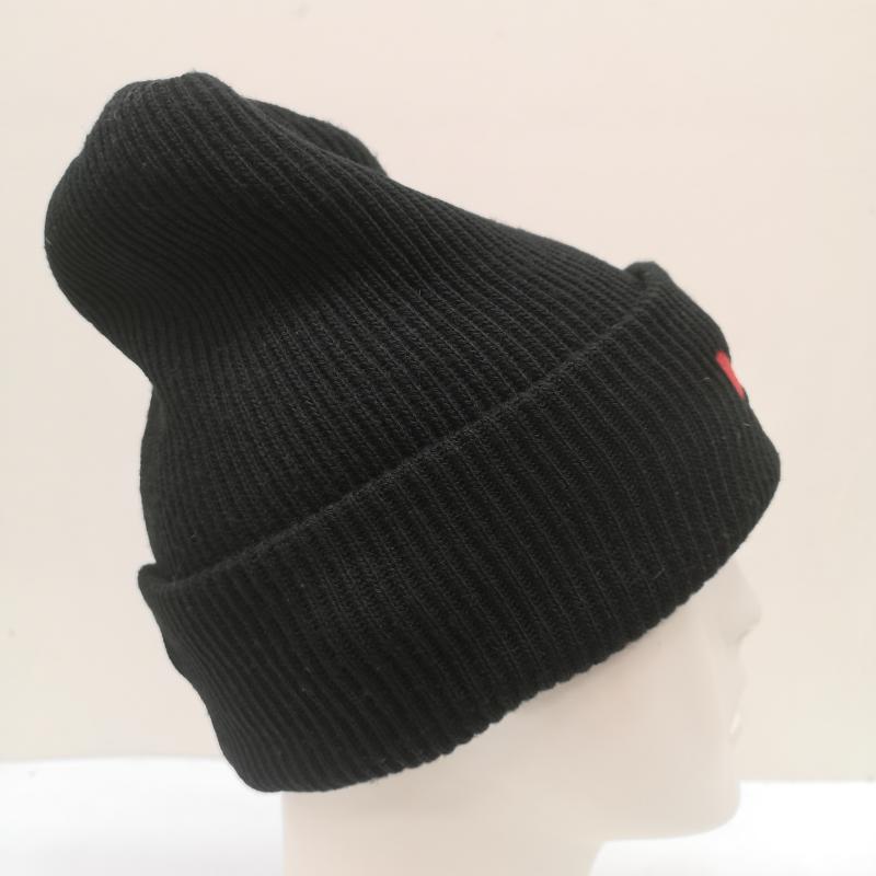 アディダス adidas 帽子 ニット帽 90s トレフォイルロゴ ニット帽 ビーニー 黒 / ブラック / black メンズ USED 古着 中古 50167993