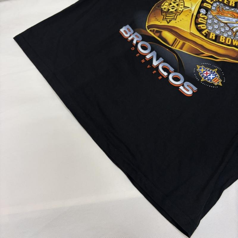 ＵＳフルギ US古着 Tシャツ 半袖 98s SUPER BGOWL 32 USA製 NFL デンバーブロンコス チャンピオンリング グラフィックTシャツ black XL XL プリント 黒 / ブラック / black メンズ USED 古着 中古 50167994