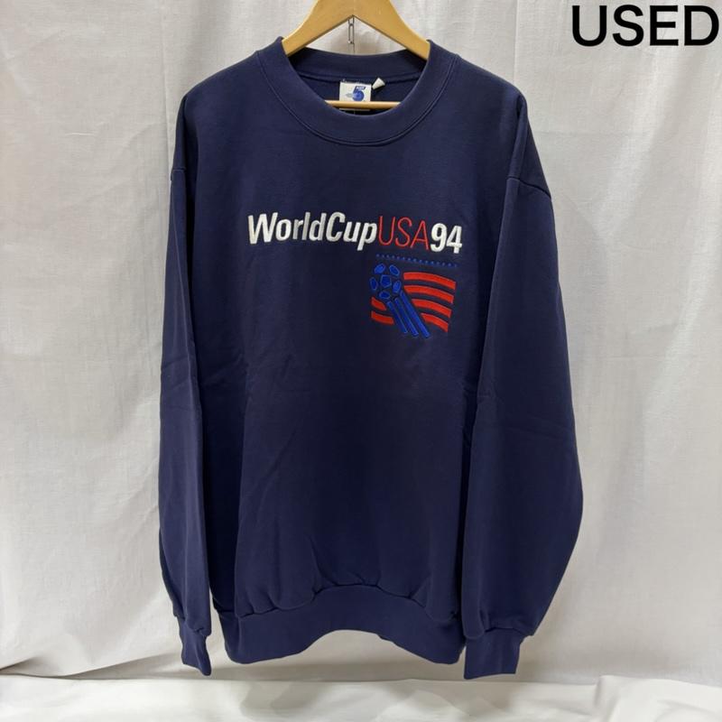 ヴィンテージ VINTAGE トレーナー 長袖 USA製 1994 fifa world cup crew neck sweat デッドストック navy XL XL 刺繍 X ロゴ、文字 紺 / ネイビー / navy メンズ USED 古着 中古 50167995