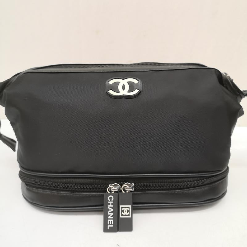 シャネル CHANEL ファッション小物 ファッション小物 ノベルティ 化粧ポーチ 2段式 ナイロン 黒 / ブラック / black メンズ USED 古着 中古 50167996