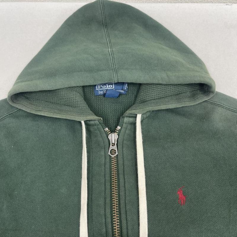 ポロバイラルフローレン Polo by RALPH LAUREN パーカー 長袖 ポニーロゴ 刺繍 スウェット フルジップ パーカー M 緑 / グリーン / green メンズ USED 古着 中古 50168015