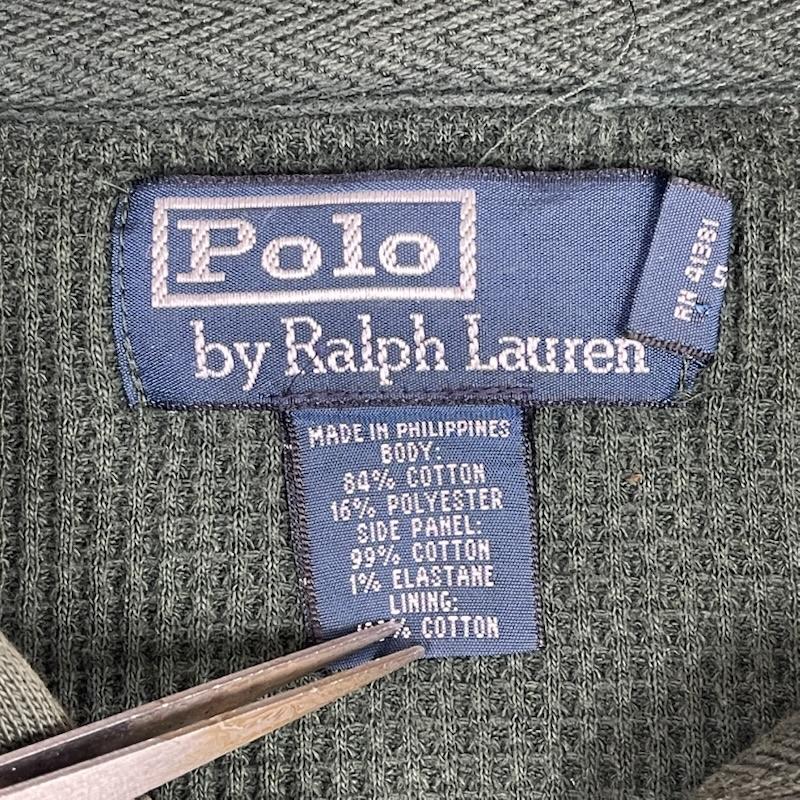 ポロバイラルフローレン Polo by RALPH LAUREN パーカー 長袖 ポニーロゴ 刺繍 スウェット フルジップ パーカー M 緑 / グリーン / green メンズ USED 古着 中古 50168015