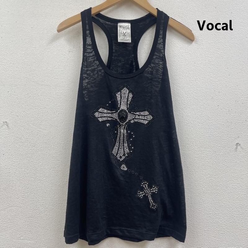 古着 USED タンクトップ タンクトップ Vocal クロス 十字架 ライトストーン レーサーバック タンクトップ L 黒 / ブラック / black メンズ USED 古着 中古 50168018