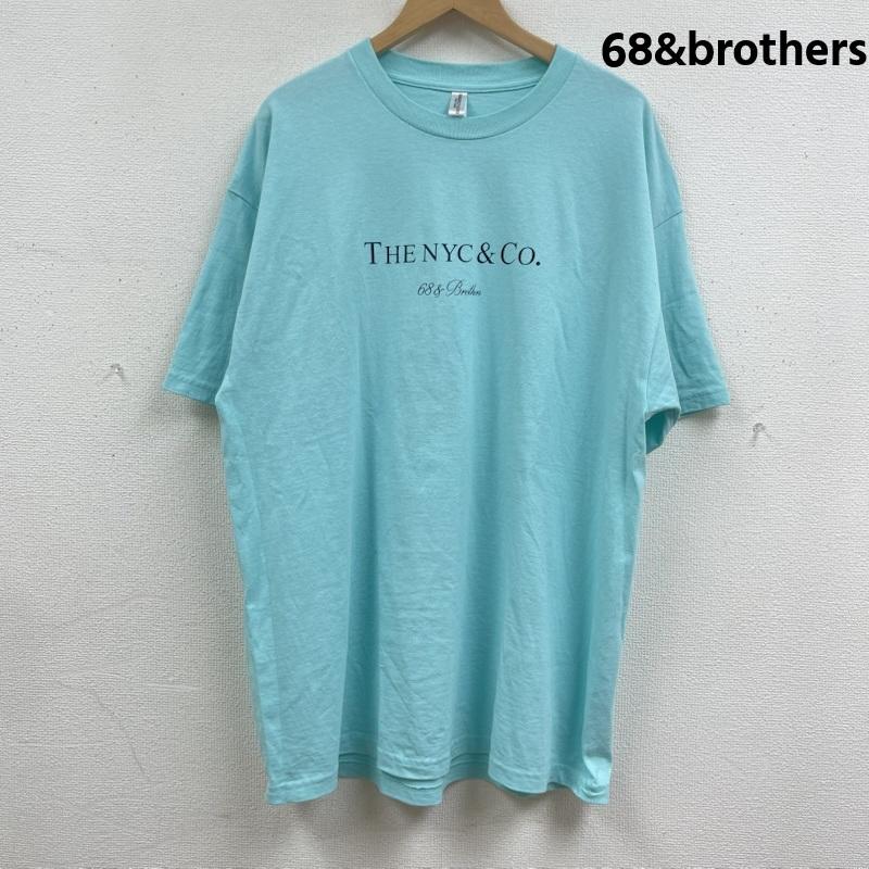 シックスティエイトアンドブラザーズ 68&brothers Tシャツ 半袖 The NYC & Co Print Tee ティファニーブルー 半袖 Tシャツ XL 水色 / ライトブルー / メンズ USED 古着 中古 50168027