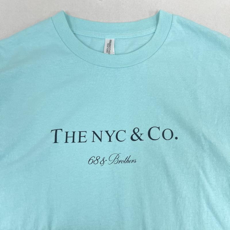 シックスティエイトアンドブラザーズ 68&brothers Tシャツ 半袖 The NYC & Co Print Tee ティファニーブルー 半袖 Tシャツ XL 水色 / ライトブルー / メンズ USED 古着 中古 50168027