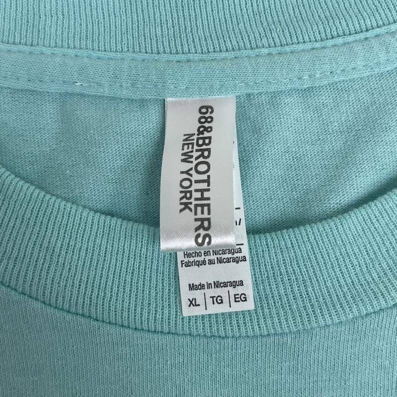 シックスティエイトアンドブラザーズ 68&brothers Tシャツ 半袖 The NYC & Co Print Tee ティファニーブルー 半袖 Tシャツ XL 水色 / ライトブルー / メンズ USED 古着 中古 50168027
