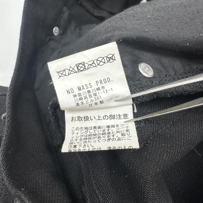 古着 USED パンツ デニム、ジーンズ NO MASS PROD LACED UP WAX DENIM レースアップ ワックス フレア デニム パンツ XL 黒 / ブラック / black メンズ USED 古着 中古 50168031