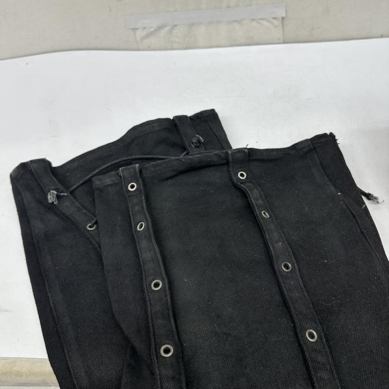 古着 USED パンツ デニム、ジーンズ NO MASS PROD LACED UP WAX DENIM レースアップ ワックス フレア デニム パンツ XL 黒 / ブラック / black メンズ USED 古着 中古 50168031