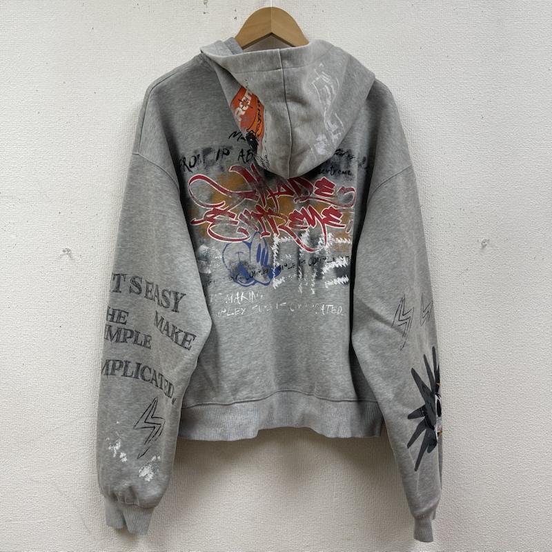 古着 USED パーカー 長袖 MADEEXTREME グラフィック プリント フルジップ パーカー M 灰 / グレー / gray メンズ USED 古着 中古 50168037