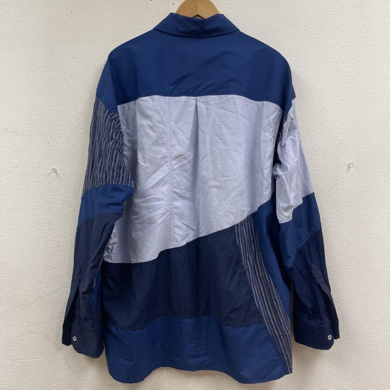 古着 USED シャツ、ブラウス 長袖 hluwalia Studio パッチワーク カジュアル シャツ Calypso Shirt M 紺 / ネイビー / navy メンズ USED 古着 中古 50168039