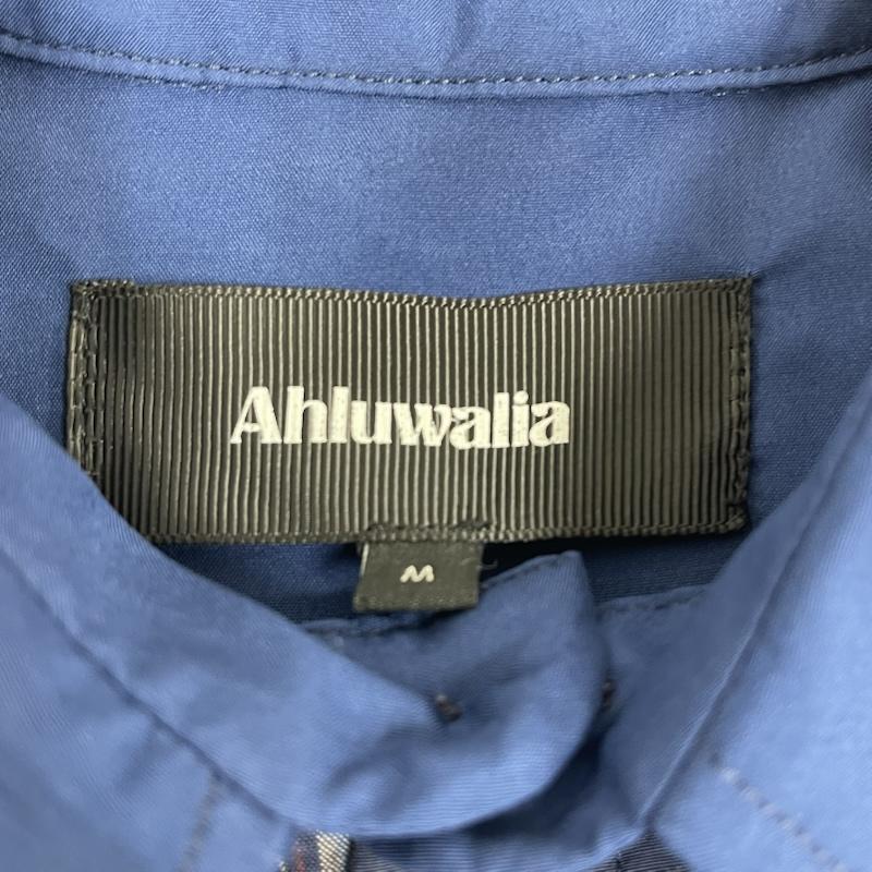 古着 USED シャツ、ブラウス 長袖 hluwalia Studio パッチワーク カジュアル シャツ Calypso Shirt M 紺 / ネイビー / navy メンズ USED 古着 中古 50168039