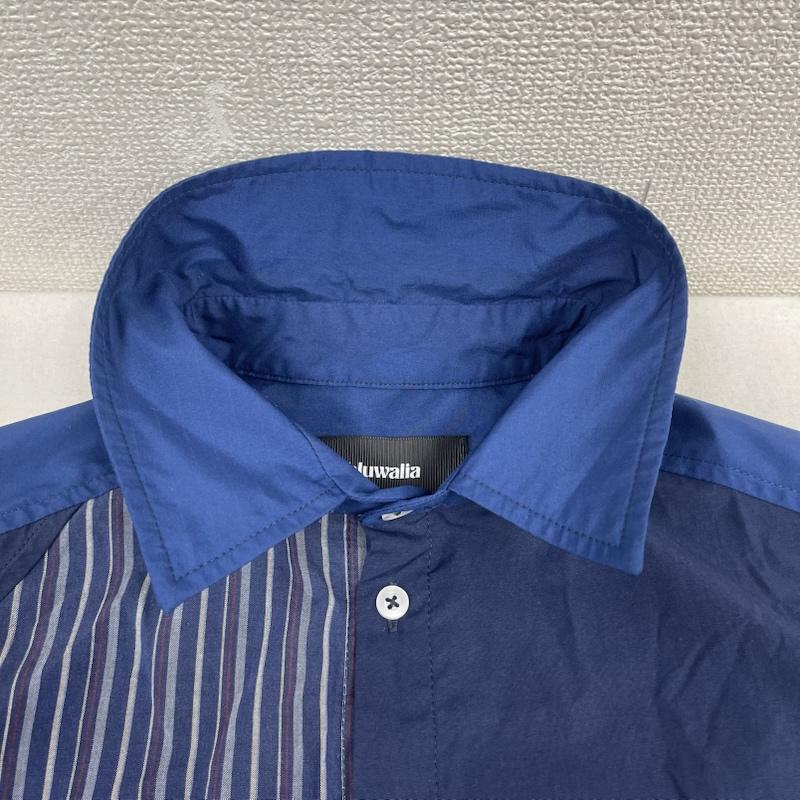 古着 USED シャツ、ブラウス 長袖 hluwalia Studio パッチワーク カジュアル シャツ Calypso Shirt M 紺 / ネイビー / navy メンズ USED 古着 中古 50168039
