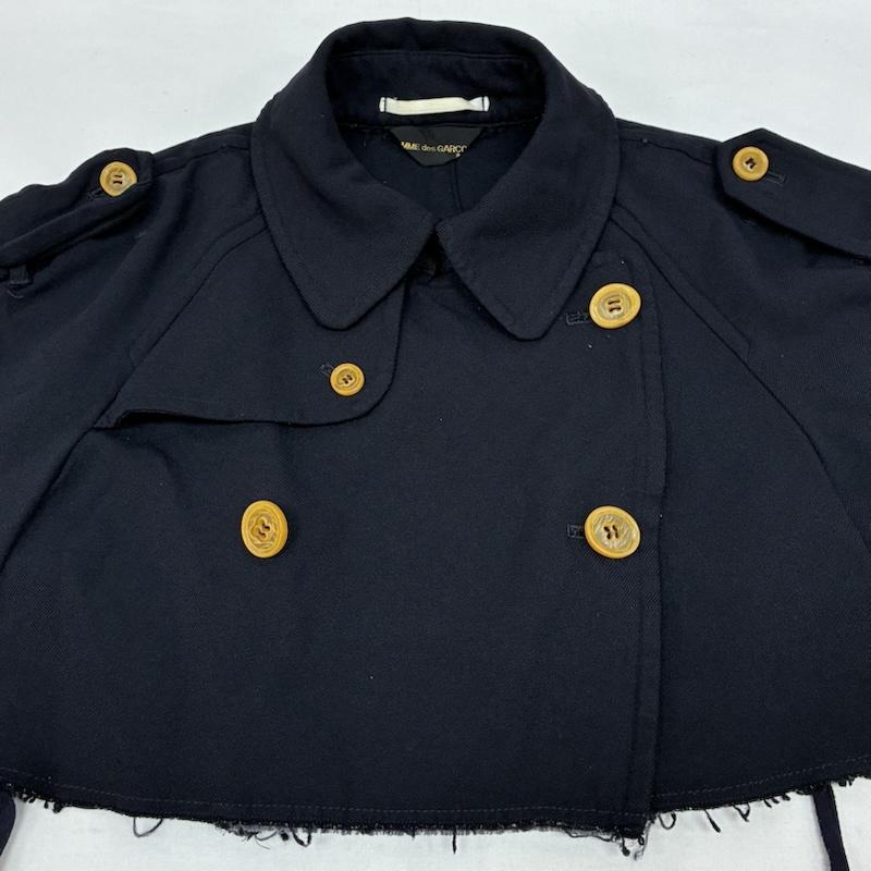 コムデギャルソン COMME des GARCONS コート トレンチコート 00s 04ss ARCHIVE 断ち切り 縮絨 エステル ショート トレンチ コート ケープ GM-J056 - レディース USED 古着 中古 50168043
