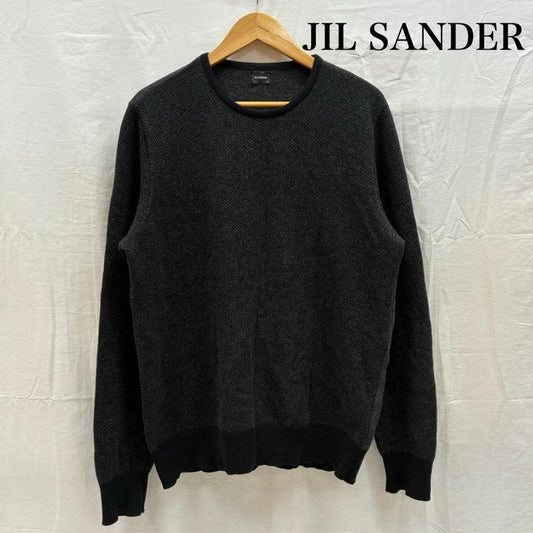 ジルサンダー JIL SANDER ニット、セーター 長袖 00s ARCHIVE ジーロン スーパーファイン ラムズウール リブ バック 切替 ニット セーター イタリア製 50 メンズ USED 古着 中古 50168047
