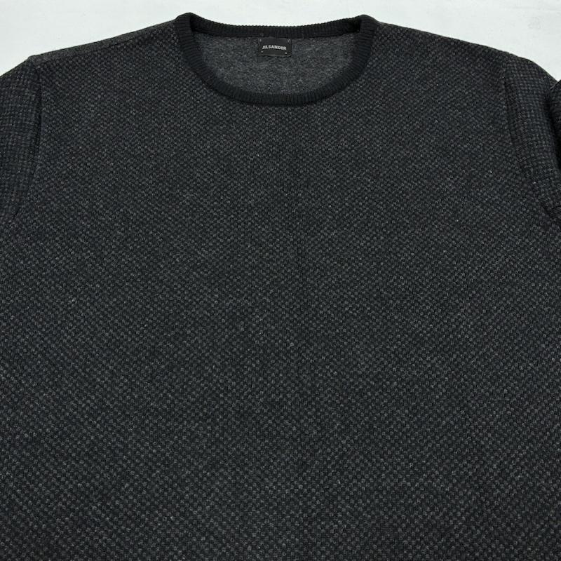 ジルサンダー JIL SANDER ニット、セーター 長袖 00s ARCHIVE ジーロン スーパーファイン ラムズウール リブ バック 切替 ニット セーター イタリア製 50 メンズ USED 古着 中古 50168047