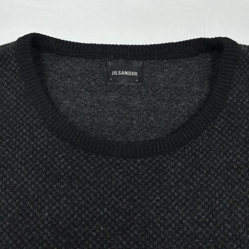 ジルサンダー JIL SANDER ニット、セーター 長袖 00s ARCHIVE ジーロン スーパーファイン ラムズウール リブ バック 切替 ニット セーター イタリア製 50 メンズ USED 古着 中古 50168047