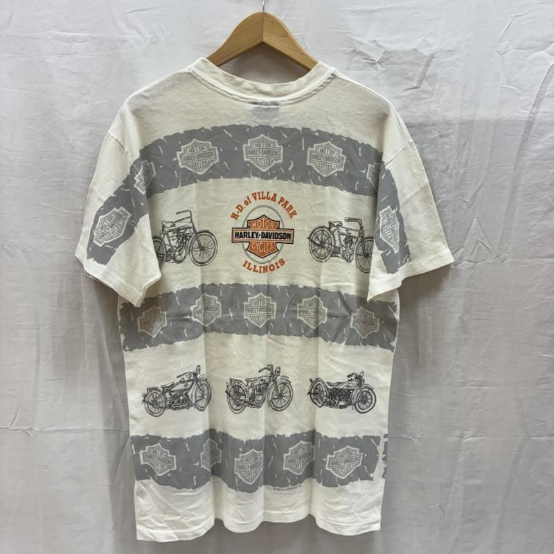 ハーレーダビッドソン Harley-Davidson Tシャツ 半袖 90s Hanes BEEFY 90周年 シールド ボーダー Tシャツ USA製 シングルステッチ ヴィンテージ M メンズ USED 古着 中古 50168054