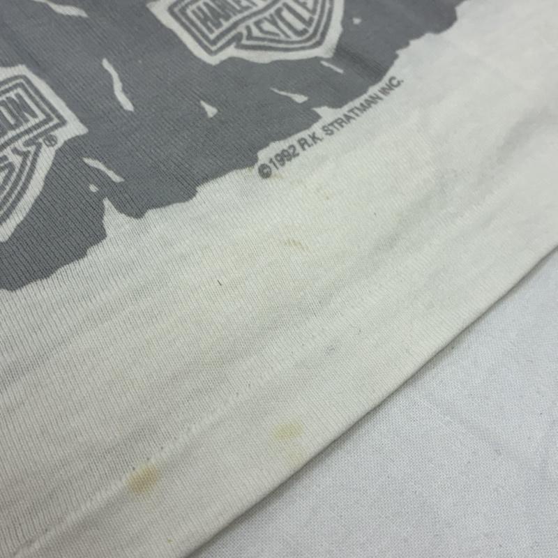 ハーレーダビッドソン Harley-Davidson Tシャツ 半袖 90s Hanes BEEFY 90周年 シールド ボーダー Tシャツ USA製 シングルステッチ ヴィンテージ M メンズ USED 古着 中古 50168054