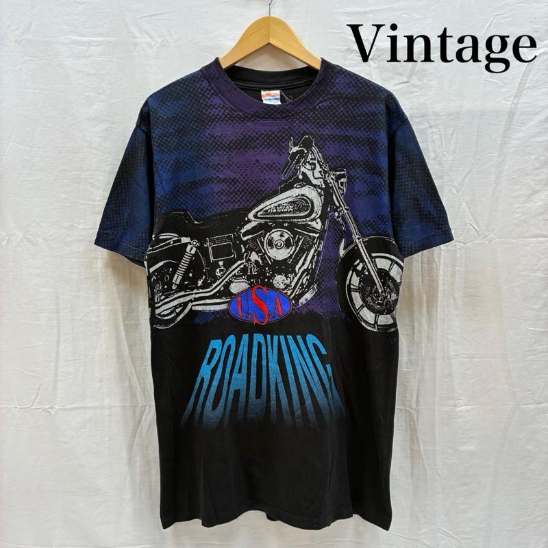ヴィンテージ VINTAGE Tシャツ 半袖 Horizon 90s ROADKING USA バイク グラフィック プリント Tシャツ ヴィンテージ L メンズ USED 古着 中古 50168057