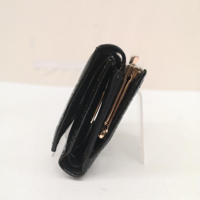 ヴィヴィアンウエストウッド Vivienne Westwood 財布 コンパクト財布 三つ折り財布 総柄 オーブ コンパクト ウォレット がま口 エナメル - 黒 / ブラック / black レディース USED 古着 中古 50168063