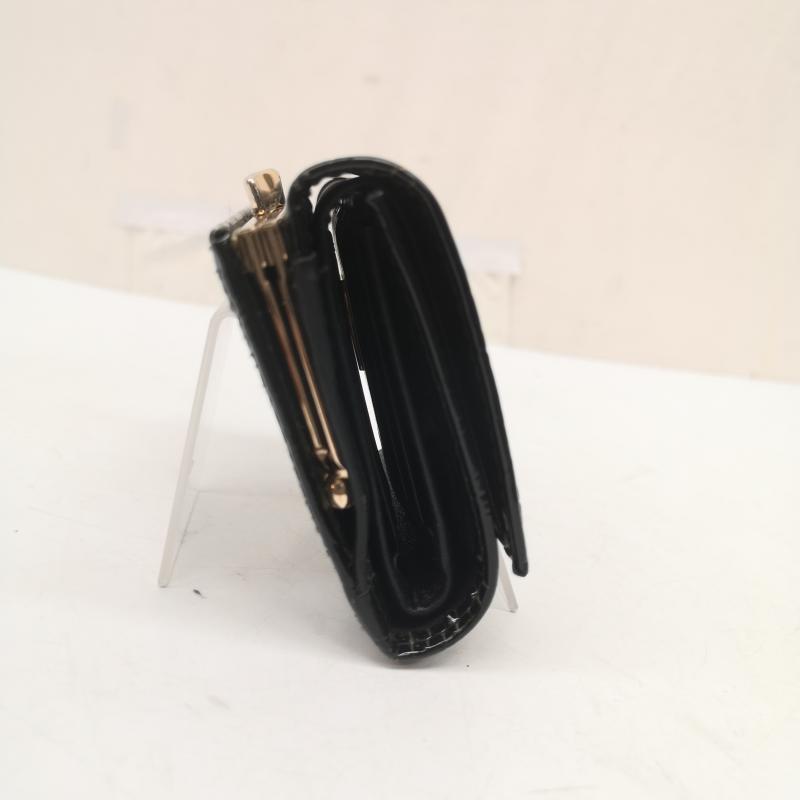 ヴィヴィアンウエストウッド Vivienne Westwood 財布 コンパクト財布 三つ折り財布 総柄 オーブ コンパクト ウォレット がま口 エナメル - 黒 / ブラック / black レディース USED 古着 中古 50168063
